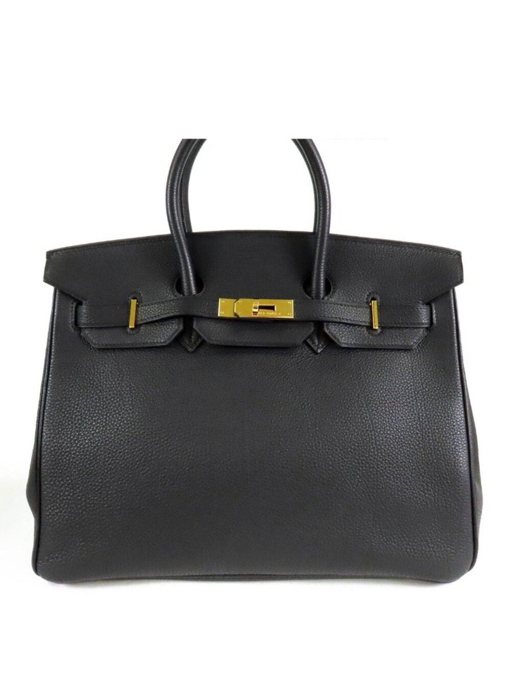 Hermes Birkin 35 Black Gold Togo Handbag